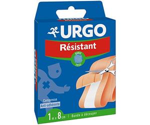 Urgo - Cinta de corte resistente - Banda de tela - Compresa antiadherente - 1 x 8 cm