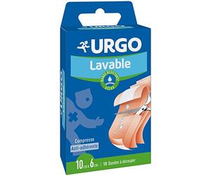 Urgo - Cinta para cortar - Lavable - Compresa antiadherente - 10 cm x 6 cm