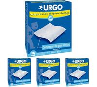 Urgo - Compresas de gas estériles - Absorción - Caja de 25 bolsas de 2 compresas - 10 cm x 10 cm (Paquete de 4)