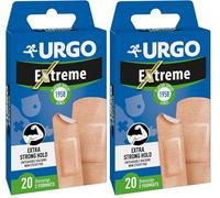 Urgo EXTREME - Tiritas individuales para la protección de heridas superficiales, agarre extrafuerte, 2 formatos, 20 tiritas (Paquete de 2)