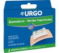 Urgo - Quemaduras y heridas superficiales - Apósitos estériles - Formato pequeño 6 apósitos de 5 x 7 cm