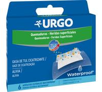 Urgo - Quemaduras y heridas superficiales Waterproof - Apósitos estériles Impermeables - Formato pequeño 6 apósitos de 5 x 7 cm