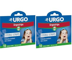 Urgostrips - Tiras esterilizadas precortadas - Soporte adhesivo no tejido - 10 unidades de 100 x 6 mm (Paquete de 2)