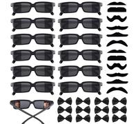 URHRHU Kit Detective 12 Piezas Gafas Agente Secreto con Bigotes y Pajaritas Gafas de Espía con Espejo Retrovisor Accesorios Detective para Niños y Adultos Fiestas Divertidas Regalos Cumpleaños Piñata