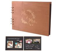 URHRHU Libro de Firmas Boda para Invitados Libro de Visitas Boda Dedicatorias Mr & Mrs 30x22cm Álbum de Fotos para Pegar y Escribir con 100 Páginas Papel Negro para Casamento Aniversarios