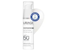 Uriage Depiderm Crema Facial Antimanchas para una Piel Luminosa con Vitamina C Estabilizada - SPF50+ Protección Muy Alta - No Oxidativa, Sin Fragancia y Apta para Pieles Sensibles