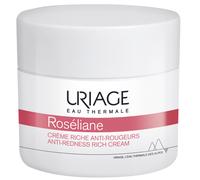 Uriage Roséliane Crema Rica Antirojeces con Manteca de Karité, Ginseng y Extractos de Algas - Calma, Hidrata y Reduce las Rojeces. Crema facial rica para un confort duradero