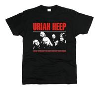 Uriah Heep Mens Camiseta Casual Negro Unisex Tee, Negro , XXL