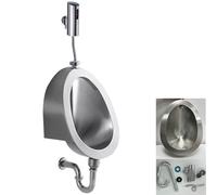 Urinal de acero inoxidable 304 montado en la pared, urinarios con sensor para uso doméstico/comercial para hombres, baño con descarga inteligente, para KTV, prisiones, bares, negocios, garajes