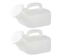 Urinals for Men Thick Firm Portable Urinal, Colección de orina para hospital, incontinencia, ancianos, botella de viaje y emergencia 2 paquetes, 1000 ml, color blanco