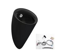 Urinario Cerámico para Hombres, Urinario Automático con Sensor de Montaje en Pared, Potente Descarga para Baños Comerciales, Hoteles, Garajes, Bares y Baños Públicos(Black)