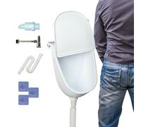 Urinario de pared - Orinal antidesbordamiento con tapa y desagüe de pared, sanitario portátil para hombres y niños, fácil de limpiar y resistente a la intemperie, para jardín o campamento