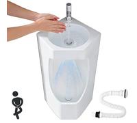 Urinario de Pared Urinarios de Pared para Baños de Hombres, con Lavabo y Tubería, Urinario de Cerámica Que Ahorra Espacio, Urinario Esquinero para Baños de Garaje