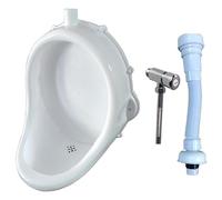 Urinario de Plástico con Manguera y Válvula de Descarga, Urinario de Pared, de Polipropileno, para Obras de Construcción, Reformas de Baños, Escuelas, con Desagüe Al Suelo