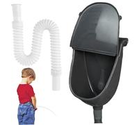 Urinario de plástico | Urinarios de plástico para hombres, Orinal sin agua, inodoro, montado en la pared, con cubierta y función de descarga para el hogar, dormitorio, jardín, autocaravana, negro