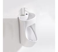 Urinario moderno blanco con forma de gota para hombre, con sensor de descarga inteligente y sistema de lavado que ahorra agua, para baños residenciales, comerciales y gimnasios.(Wit)