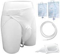 Urinario portátil para hombres, bolsa de orina reutilizable para hombres, colector de orina de silicona, urinarios portátiles con bolsas de catéter de orina (2000 ml x 1 + 1000 ml x 1),Old people