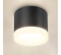 URing Downlight Focos LED Techo 6W 4000K Blanco Neutro, Focos Interior Techo LED Lámpara de Techo GX53 600LM, 230V Redonda Focos Superficie Plafón Focos con anillo acrílico Para Cocina Salon, Negro