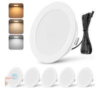 URing Downlight LED Techo Empotrable 12V Regulable 3W Ojos de Buey LED para Techo 3000K 4000K 6000K Foco 12v interior con cable 2m para Autocaravanas/Muebles, Corte 55-58mm, Pack 6, Blanco