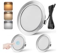 URing Downlight LED Techo Empotrable 12V Regulable 3W Ojos de Buey LED para Techo 3000K 4000K 6000K Foco 12v interior con cable 2m para Autocaravanas/Muebles, Corte 55-58mm, Pack 3