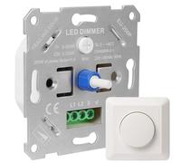 URing Interruptor regulador de intensidad LED 230 V, regulador de intensidad para LED regulables/halógenos, 5 - 200 W, regulador de intensidad para lámparas LED, interruptor de luz empotrable