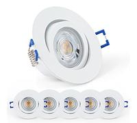 URing LED Focos Empotrables de Techo Regulable Giratorios 3000K, Foco de techo Luces 5W 650LM 230V, Luz de Techo Ultraplano Blanco cálido Redondo para Baño Cocina Dormitorio Sala de estar, Juego de 6