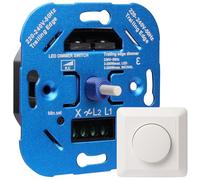 URing Regulador de intensidad de intensidad LED, 230 V, regulador de intensidad para LED regulables, 3-200 W, halógeno de 3 a 200 W, regulador de intensidad para lámparas LED, interruptor de luz
