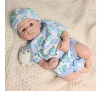 URMLHNRZ Bebé renacido de Silicona de 40 cm con Cuerpo Realista, Peso Real (no de Vinilo), con Accesorios para Regalar, coleccionar y Jugar.