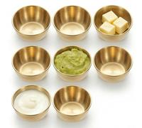URMONA Lote de 8 Boles Salsera de Acero Inoxidable - Salseras para Sushi, Boles para Aperitivos, Recipientes para Kétchup, Salsas y Dips (Rosa Dorado)