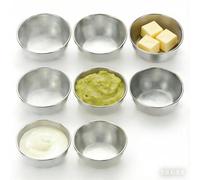 URMONA Lote de 8 Boles Salsera de Acero Inoxidable - Salseras para Sushi, Boles para Aperitivos, Recipientes para Kétchup, Salsas y Dips (Plata)