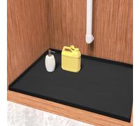 URMONA Waterproof Silicone Under Sink Mat 37'' x 22'' Shelf Liner for Kitchen and Bathroom, Cabinet and Counter Protector, Storage and Organizers, Litter Mat, Pet Cat Puppy Essentials(Black)