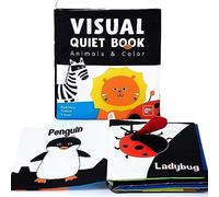 URMYWO Libros para bebés Juguetes, Libros en Blanco y Negro de Alto Contraste Tela Tocar y Sentir los Libros de Tela estimulación educativa temprana Juguetes para los niños pequeños, Regalo del bebé