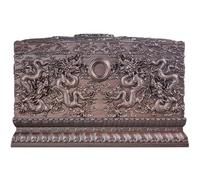 Urna Alivio Retro del Dragón Y El Fénix para Hombres Y Mujeres Urn, Caja De Ceniza Humana De Ébano Tallada A Mano para Funeral, Urna funerari Recuerdo(Brown A,38 * 24 * 24cm)