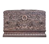 Urna Alivio Retro del Dragón Y El Fénix para Hombres Y Mujeres Urn, Caja De Ceniza Humana De Ébano Tallada A Mano para Funeral, Urna funerari Recuerdo(Brown B,34 * 23 * 23cm)
