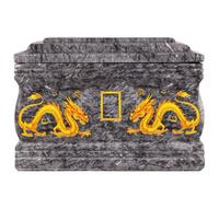 Urna Auspiciosa con Diseño De Doble Dragón, Columbario De Jade Negro Natural, Cenizas De Cementerio para Hombre/Mujer, Memorial Urnas Adornos De Recuerdo