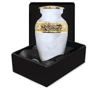 Urna Blanca de Recuerdo - Mini urnas para Recuerdo de Cenizas humanas - Urnas conmemorativas para Cenizas Adultas pequeñas con Caja Negra - Honra a tu ser Querido con urna Blanca de Cenizas pequeñas