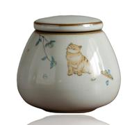 Urna Cerámica para Mascotas para Gatos, Perros Pequeños, Conejos, Hámsters, Pájaros, Tarro para Guardar Cenizas De 250 Ml, Urnas Conmemorativas para Cenizas De Mascotas(Cat B)