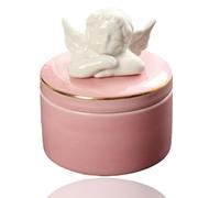 Urna Cerámica para Mascotas Pequeñas, Urnas Conmemorativas para Cenizas De Mascotas, Cerámica Hecha A Mano, Gatos, Perros, Conejos, Hámsters, Pájaros(Pink)