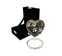 Urna con diseño de Huellas de Mascotas - Mini urna de cremación de corazón con Soporte y Caja Premium - Honra a tu ser Querido con urna en Forma de corazón Adultos