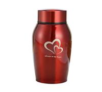 Urna conmemorativa de acero inoxidable para mascotas, tarro conmemorativo de metal, contenedor de almacenamiento para cenizas de mascotas, para conejos, perros, gatos, pájaros (rojo)