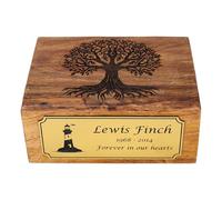 Urna conmemorativa de cremación para cenizas, lugar de descanso cuidadosamente diseñado para mascotas y adultos humanos, un homenaje para honrar el amor, recuerdo, placa de vida de árbol 3, pequeña (6