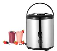 Urna de catering de acero inoxidable de 10 L, dispensador de hervidor de agua caliente, calentador de caldera, urna de café con tapa y espiga para agua caliente y bebidas