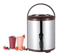 Urna de catering de acero inoxidable de 10 L, dispensador de hervidor de agua caliente, calentador de caldera, urna de café con tapa y espiga para agua caliente y bebidas
