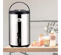 Urna de catering de acero inoxidable, dispensador de agua caliente aislado con grifo, perfecto para té con leche, capacidad de 6 L a 20 L, ideal para servir bebidas para fiestas y eventos