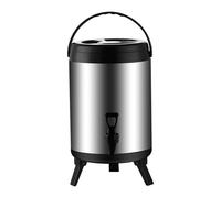 Urna de catering, dispensador de agua caliente de 6L/8L/10L con grifo, cubo aislado de acero inoxidable, barril de té con leche para agua caliente y bebidas, 10L