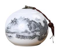 Urna de cerámica hecha a mano for mascotas, for perros pequeños, gatos y conejos. Urna de cremación for animales pequeños. Memorial de cenizas humanas. Caja de recuerdo funerario. 1 unidad.(A)