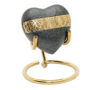 Urna de cremación con Forma de corazón para Cenizas pequeñas, con Caja y Soporte, Color Gris