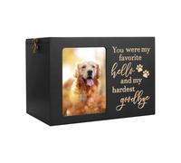 Urna de cremación de madera maciza para perros y gatos, urna de madera para mascotas con marco de fotos, caja conmemorativa para cenizas de mascotas con cerradura, regalo para pérdida de mascotas, 140