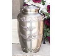 Urna de cremación de peltre plateado para cenizas y cenizas funerarias por Glow Choice/Gift o Jarrón de tribute para entierro memorial/hermoso y asequible