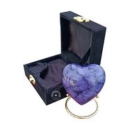 Urna de cremación morada para cenizas, recuerdo de corazón, urna con caja negra y soporte de latón, mini urna para tu ser querido adulto y entierro funerario para adultos y bebés